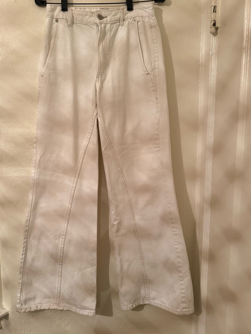 Zara Off-White Wide Leg Jeans